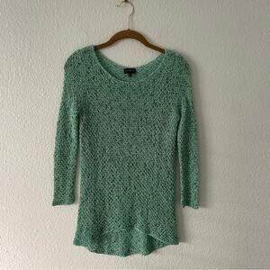 Y2K Open Knit Sweater Green Pastel with Black Size XS The Limited